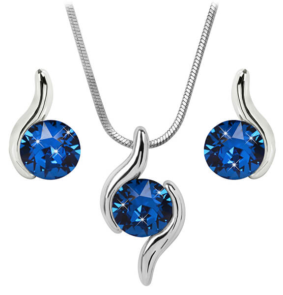 Schickes Set von Halskette und Ohrringen Capri Blue