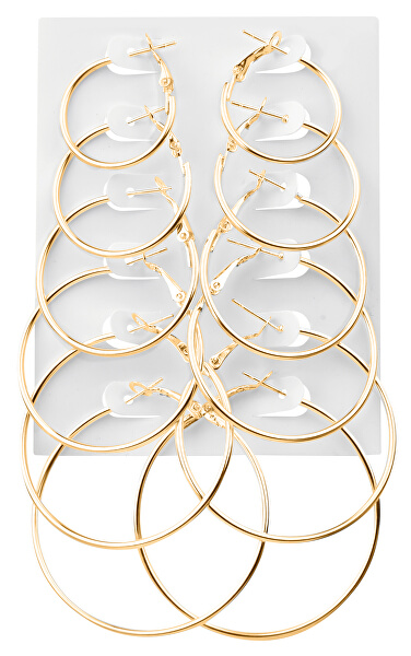 Set di orecchini a cerchio placcati in oro Gold (6 paia)