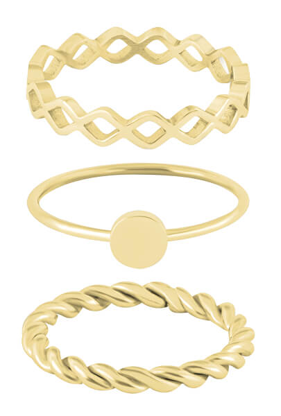 Set di tre anelli placcati in oro