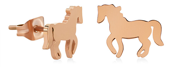 Schicke Bronze Ohrringe Pferd