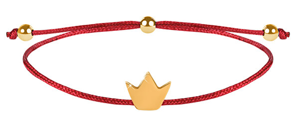 Schnur-Armband Krone Rot/Gold