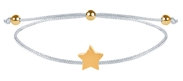 Schnur-Armband mit Stern Weiß/Gold