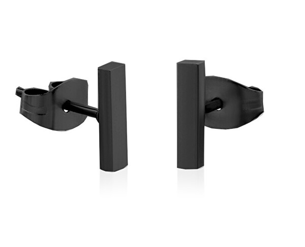 Stilvolle schwarze minimalistische Ohrringe Stäbchen