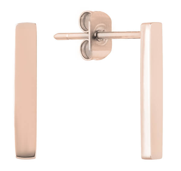 Stílusos rózsaszín aranyozott minimalista fülbevalók