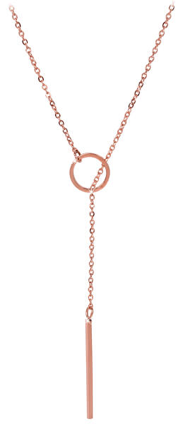 Stylový růžově pozlacený náhrdelník
