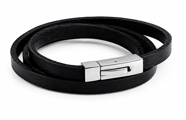 Trojitý hladký kožený náramek Leather