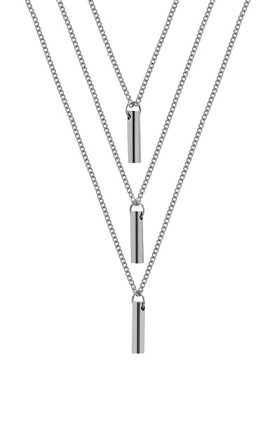 Trojitý ocelový náhrdelník s přívěsky