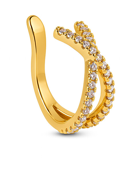 Třpytivá single záušnice z pozlacené oceli