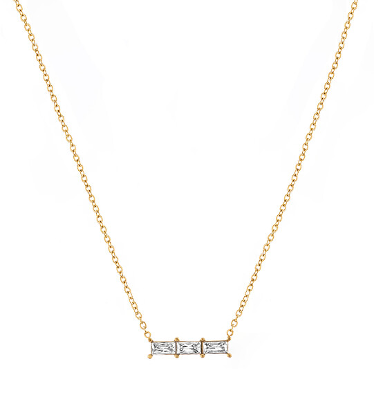 Trblietavý pozlátený náhrdelník so zirkónmi VAAJDN21166G-WT