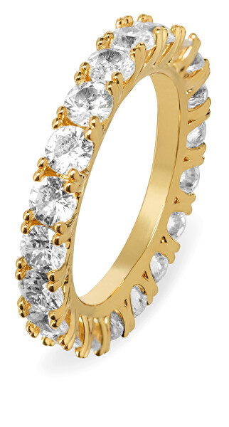 Glitzernder vergoldeter Ring mit Zirkonen VBR039G-A