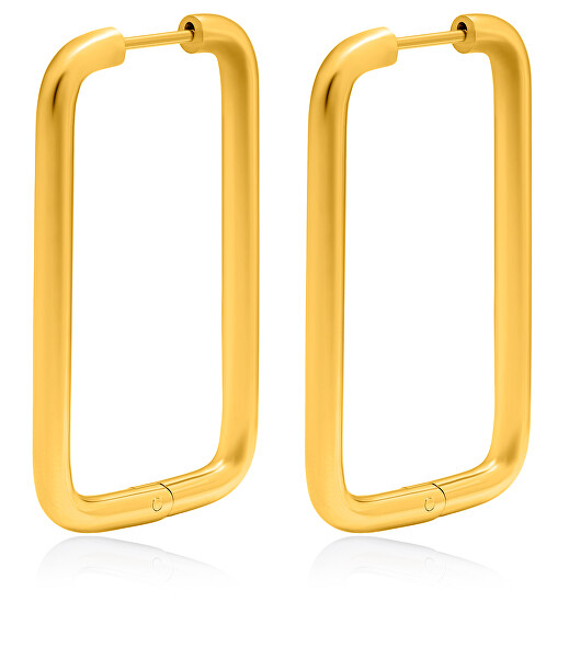 Markante rechteckige Ohrringe aus vergoldetem Stahl VAAXF546G