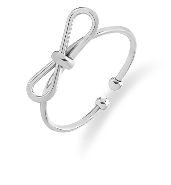 Caratteristico anello in acciaio con fiocco VABRAR001S