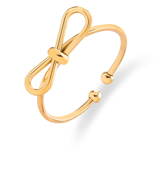 Caratteristico anello a fiocco placcato oro VABRAR001G