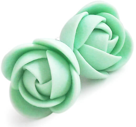 Zöldes virág bedugós fülbevaló