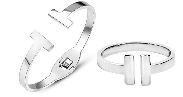 Zvýhodněná ocelová sada šperků pro ženy (náramek, prsten vel. 54)