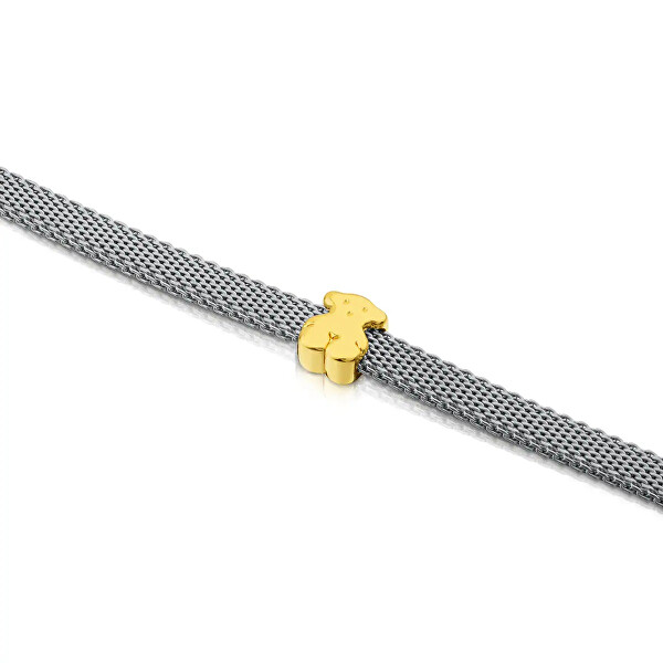 Bicolor náramek se zlatým medvídkem Icon Mesh 613101060