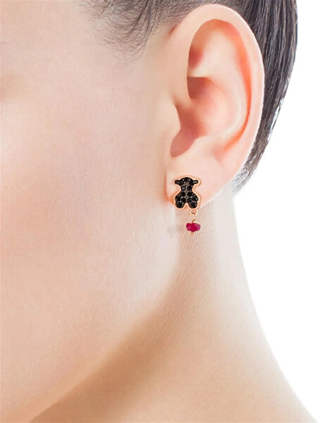 Bronzene Teddybär-Ohrringe mit Spinell Icon Color 1000114000