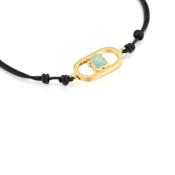 Černý nylonový náramek s amazonitem Camille 1004561200