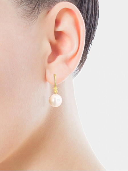 Elegantní pozlacené náušnice s perlami Gloss 111233550