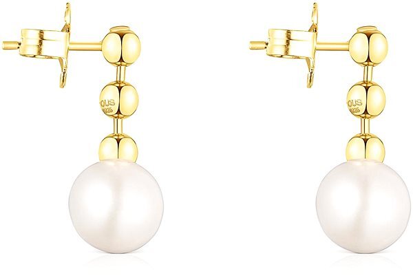 Elegante vergoldete Ohrringe mit Perlen Gloss 111233590