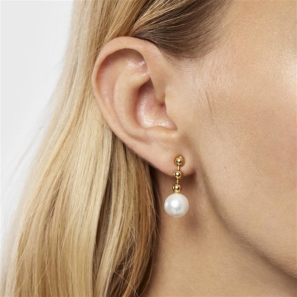 Elegante vergoldete Ohrringe mit Perlen Gloss 111233590