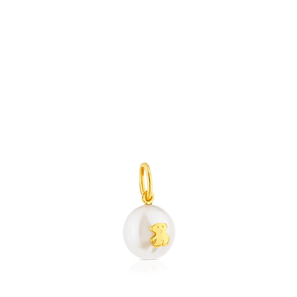 Luxusní přívěsek s pravou perlou a zlatým medvídkem 217094000