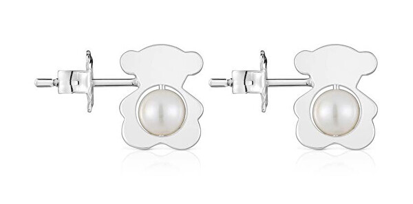 Divatos ezüst fülbevaló tenyésztett gyöngyökkel I-Bear 1004127300