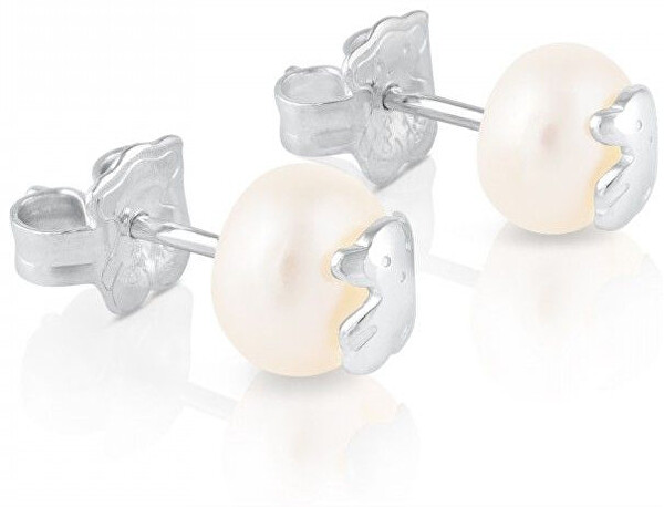 Orecchini di perle vere con orsetto 211140420