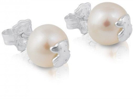 Ohrringe aus echten Perlen mit einem Teddybären 411143500