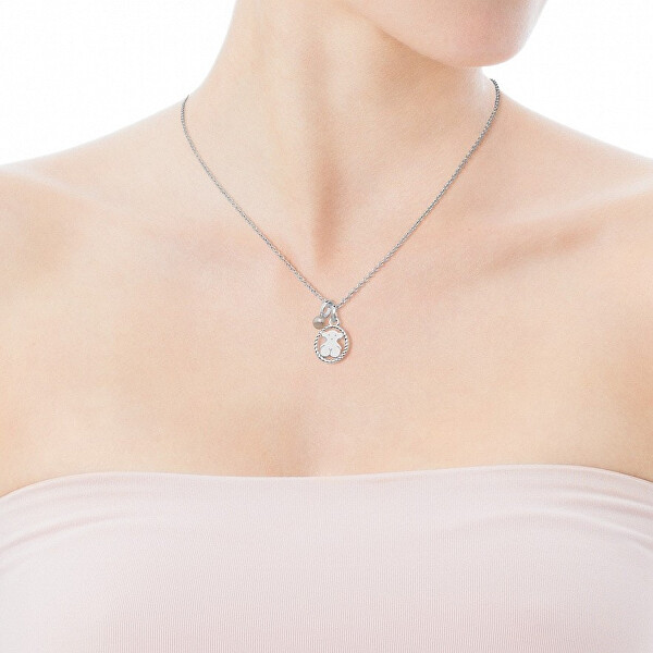 Originální stříbrný náhrdelník s perlou Camee 712322520