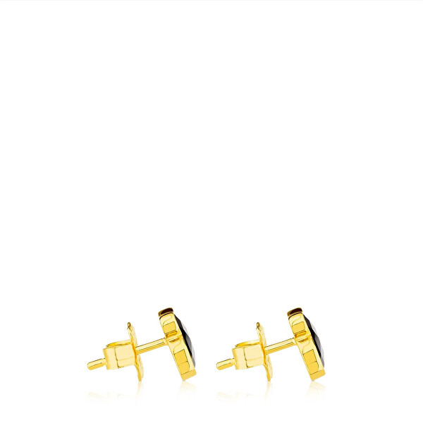 Vergoldete Teddybär-Ohrringe mit Onyx Icon Color 815433501