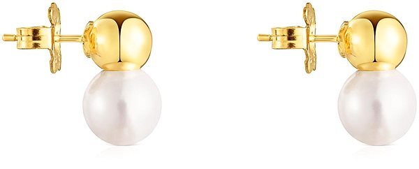 Půvabné pozlacené náušnice s perlou Gloss 111233610