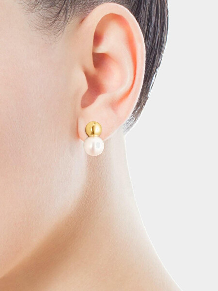 Affascinanti orecchini placcati in oro con perla Gloss 111233610