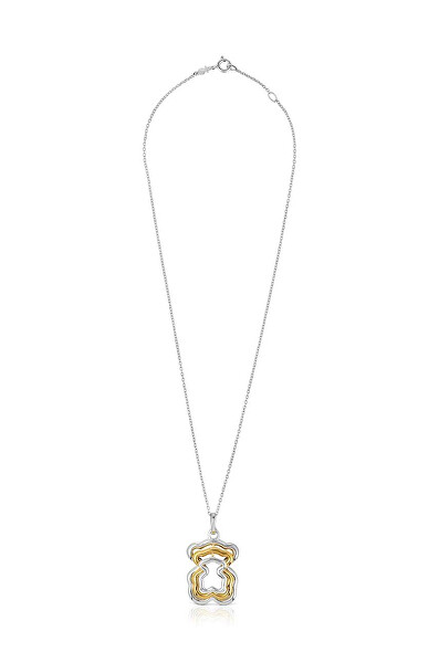 Půvabný stříbrný náhrdelník s bicolor přívěskem 1004018200 (řetízek, přívěsek)