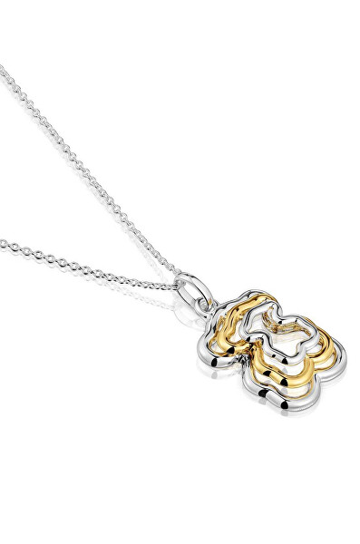 Pôvabný strieborný náhrdelník s bicolor príveskom 1004018200 (retiazka, prívesok)