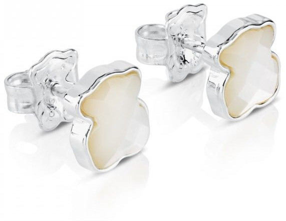 Silberne Teddybär-Ohrringe mit Perlmutt Icon Color 315113560