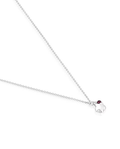 Stříbrný náhrdelník s rhodolitem Bold Motif 1003874600