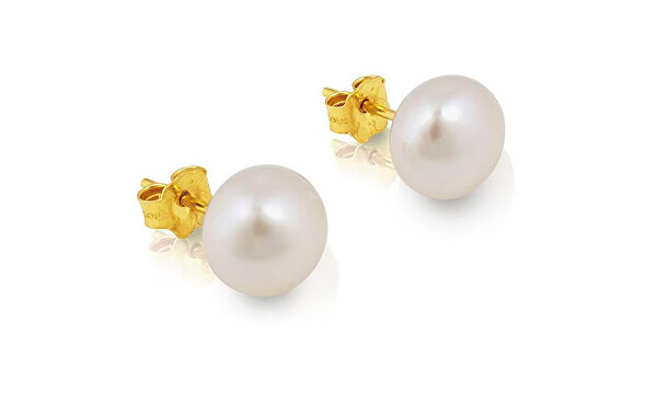 Zlaté náušnice s pravou perlou 1000101400