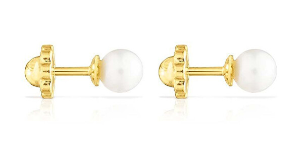 Zlaté náušnice s pravou perlou 1003595900