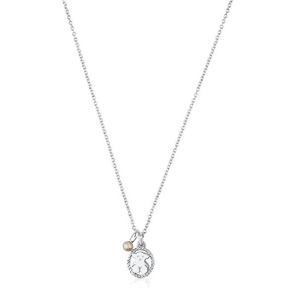 Originální stříbrný náhrdelník s perlou Camee 712322520