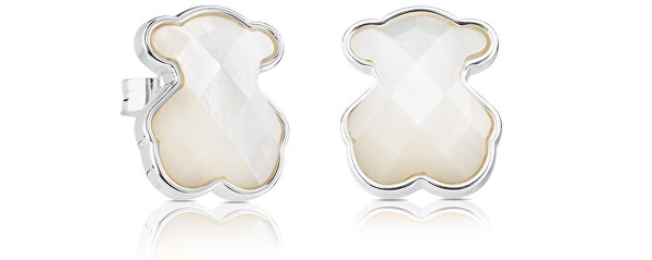 Silberne Teddybär-Ohrringe mit Perlmutt Icon Color 815113500