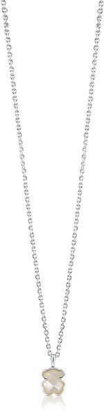Ezüst nyaklánc gyöngyház díszítésű mackóval Icon Color 215434540 (lánc, medál)