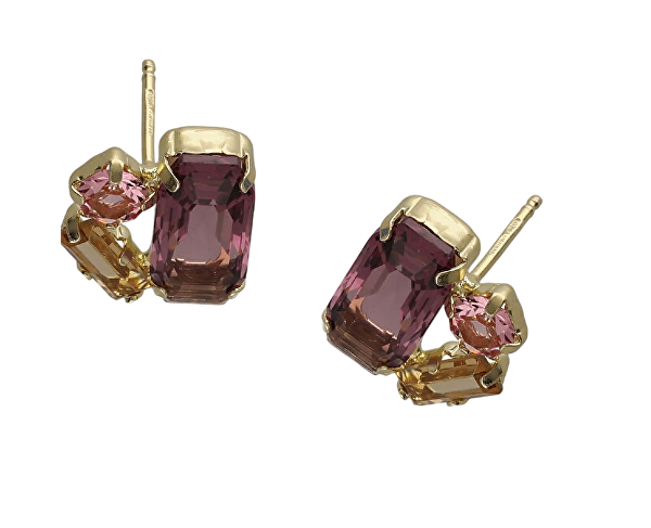 Blyštivé pozlacené náušnice s krystaly Inspire A4679-28DT