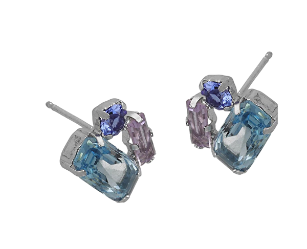 Blyštivé stříbrné náušnice s krystaly Inspire A4679-10HT