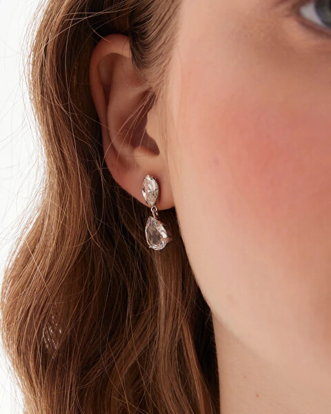 Blyštivé visací stříbrné náušnice s krystaly Lieve A5536-07HT