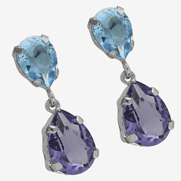 Eleganti orecchini pendenti con cristalli blu Glory A4905-12HT