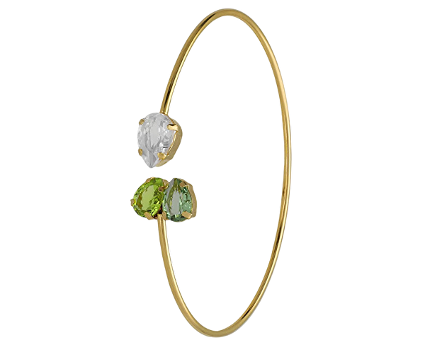 Pevný pozlacený náramek s krystaly Glory A4898-14DP