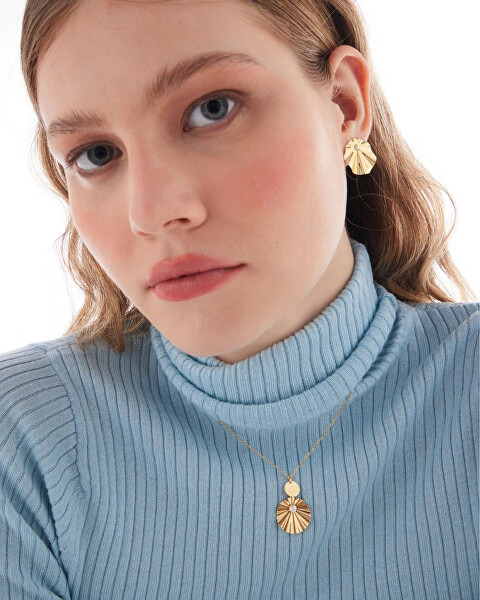 Pozlacené náušnice se syntetickou perlou Alpina A5452-00DT