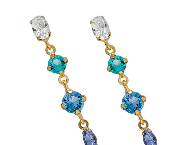 Pozlacené visací náušnice s krystaly Lisbon A4791-MDT