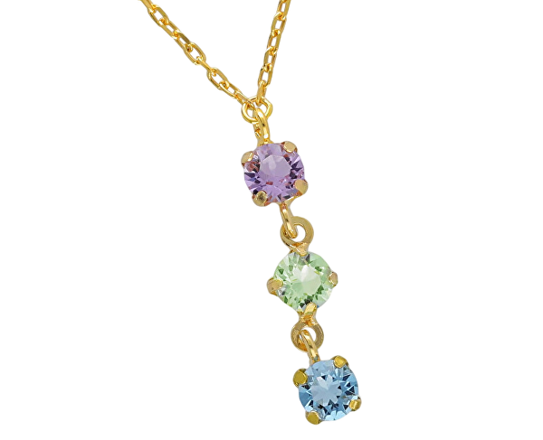 Pozlacený dámský náhrdelník s krystaly Ryver A4886-MDG